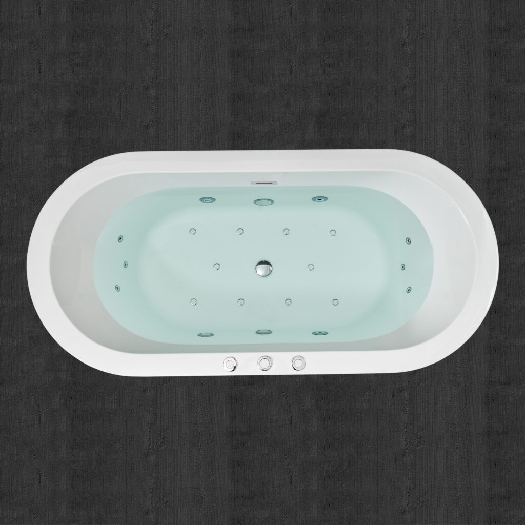 67 x 32 Whirlpool Water Jetted and Air Bubble Freestanding Bathtub, B-0030 BTS1606