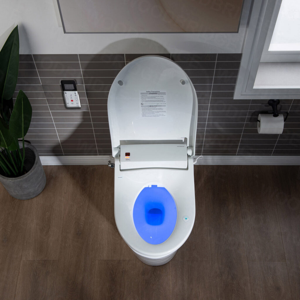 T-0008 Luxury Bidet Toilet, Elongated One Piece Toilet with Advanced Bidet Seat, Smart Toilet Seat with Temperature Controlled Wash Functions and Air Dryer