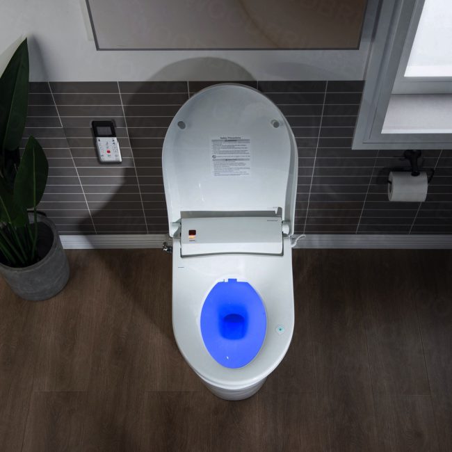 T-0008 Luxury Bidet Toilet, Elongated One Piece Toilet with Advanced Bidet Seat, Smart Toilet Seat with Temperature Controlled Wash Functions and Air Dryer
