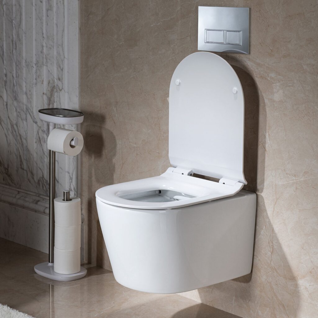 Wall Hung 1.60 GPF0.8 GPF Dual Flush Elongated Toilet with In-Wall Tank and Carrier System. F0130 + WHTA001