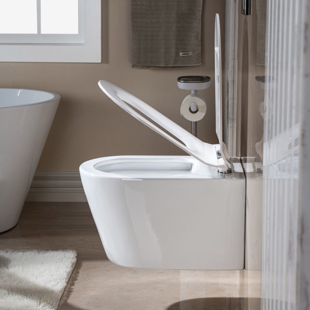 Wall Hung 1.60 GPF0.8 GPF Dual Flush Elongated Toilet with In-Wall Tank and Carrier System. F0130 + WHTA001