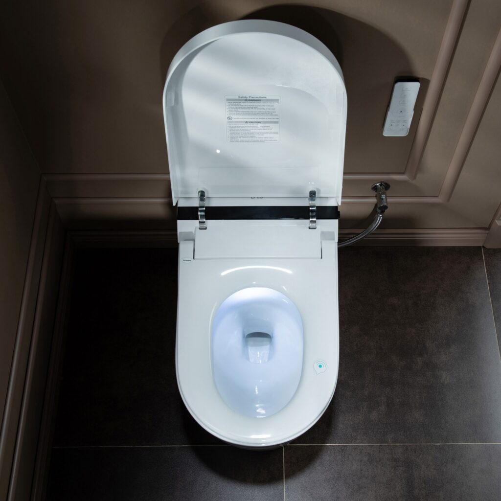 B0990S One Piece Elongated Smart Toilet Bidet with Massage Washing, Auto Open and Close Seat and Lid, Auto Flush, Heated Seat and Integrated Multi Function Remote Control, White